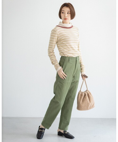 THE SHOP TK （ザ ショップ ティーケー ）の「◆【CLUEL presents】ソフトピーチベイカーパンツ（その他パンツ・レディース・ダークブラウン/オリーブ/カーキ・11/12/13/14）」の7枚目の写真