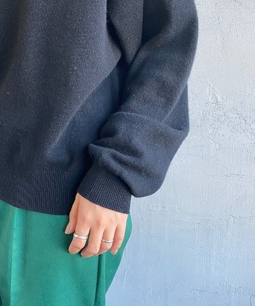 DANTON/ダントン] ワンポイントクルーネック プルオーバーニット