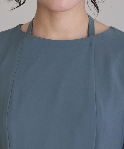 atlo（アトロ）の「結婚式 パーティー ドレス シンプル タイト 袖あり&ミモレ丈 お呼ばれ フォーマル 同窓会 オケージョンドレス ワンピース 二次会 成人式 謝恩会 20代 30代（ドレス・レディース・ブラック/ブラウン/グレイッシュブルー/カーキ・S/M/4L/3L/L/XL）」の8枚目の写真