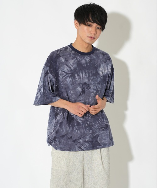 ATELANE(アテレーン)の「ATELANE/タイダイ染めルーズシルエット半袖T(Tシャツ/カットソー・メンズ・グレー/ネイビー/ブラック/ホワイト/ブラック系/ブラック系1/ネイビー系・LARGE/MEDIUM)」の22枚目の写真