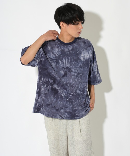 ATELANE(アテレーン)の「ATELANE/タイダイ染めルーズシルエット半袖T(Tシャツ/カットソー・メンズ・グレー/ネイビー/ブラック/ホワイト/ブラック系/ブラック系1/ネイビー系・LARGE/MEDIUM)」の21枚目の写真