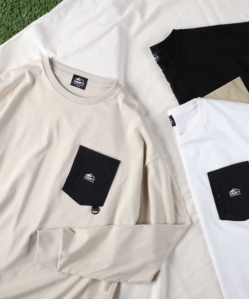 CAMP7(キャンプセブン)の「【CAMP7】ナイロンポケットロンT(Tシャツ/カットソー・メンズ・ホワイト/ベージュ/ブラック・XL/L/S/M)」の5枚目の写真