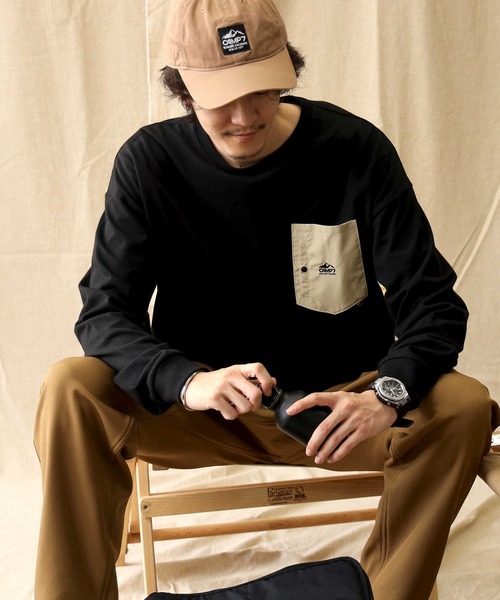 CAMP7(キャンプセブン)の「【CAMP7】ナイロンポケットロンT(Tシャツ/カットソー・メンズ・ホワイト/ベージュ/ブラック・XL/L/S/M)」の15枚目の写真