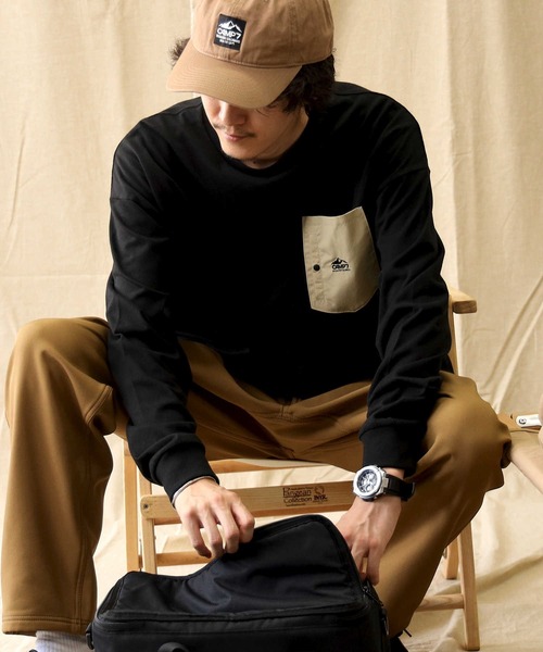 CAMP7(キャンプセブン)の「【CAMP7】ナイロンポケットロンT(Tシャツ/カットソー・メンズ・ホワイト/ベージュ/ブラック・XL/L/S/M)」の16枚目の写真