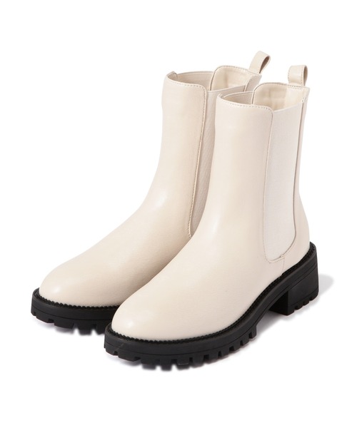 N.(N. Natural Beauty Basic)(エヌエヌナチュラルビューティーベーシック)の「◆サイドゴアミドルブーツ(ブーツ・レディース・ホワイト/ブラック・MEDIUM/LARGE)」の11枚目の写真