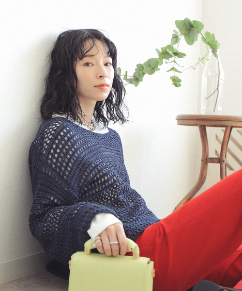 【完売】JOURNAL STANDARD relume　ラクーン　ニット WEB限定追加予約 / 新色》ウォッシャブルレーヨンリブクルー