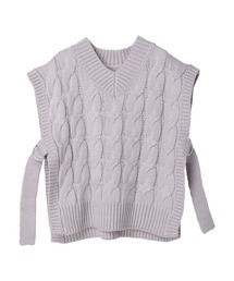 DURAS | サイドベルト付きニットベスト(ベスト)