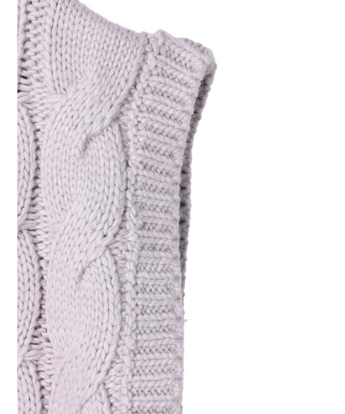 DURAS（デュラス）の「サイドベルト付きニットベスト（ベスト・レディース・グレイッシュベージュ/ライトパープル/ブルー・FREE）」の9枚目の写真