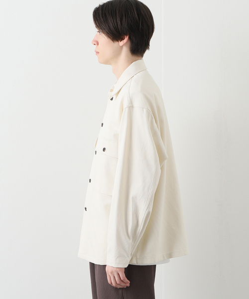 EDIFICE LA BOUCLE(エディフィスラブークル)の「【LA BOUCLE / ラブークル】ショート アーミー シャツ ブルゾン ツイル(シャツ/ブラウス・メンズ・ブラック/アイボリー・1/2)」の5枚目の写真