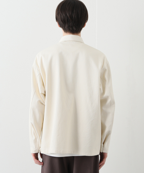 EDIFICE LA BOUCLE(エディフィスラブークル)の「【LA BOUCLE / ラブークル】ショート アーミー シャツ ブルゾン ツイル(シャツ/ブラウス・メンズ・ブラック/アイボリー・1/2)」の6枚目の写真