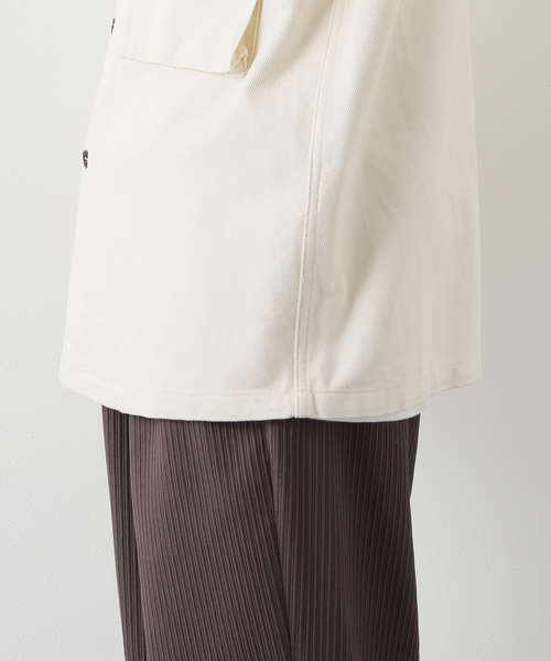 EDIFICE LA BOUCLE(エディフィスラブークル)の「【LA BOUCLE / ラブークル】ショート アーミー シャツ ブルゾン ツイル(シャツ/ブラウス・メンズ・ブラック/アイボリー・1/2)」の14枚目の写真