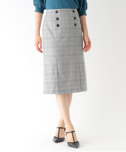 index（インデックス）の「◆Cafissi/カフィーシー チェックタイトスカート【WEB限定サイズ】（スカート・レディース・ベージュ系その他2/ブラック系1/ブルー系1・40/38/42/36）」の2枚目の写真