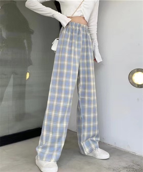 FREE STYLISTS(フリー スタイリスト)の「チェック柄ウエストゴムワイドパンツ(その他パンツ・レディース・ブラック/パープル/ピンク/イエロー/ブルー/グリーン・S/M/L/XL)」の12枚目の写真
