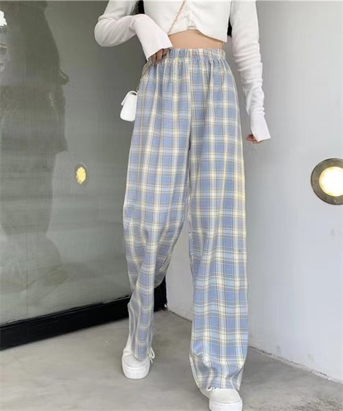 FREE STYLISTS(フリー スタイリスト)の「チェック柄ウエストゴムワイドパンツ(その他パンツ・レディース・ブラック/パープル/ピンク/イエロー/ブルー/グリーン・S/M/L/XL)」の11枚目の写真