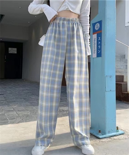 FREE STYLISTS(フリー スタイリスト)の「チェック柄ウエストゴムワイドパンツ(その他パンツ・レディース・ブラック/パープル/ピンク/イエロー/ブルー/グリーン・S/M/L/XL)」の10枚目の写真