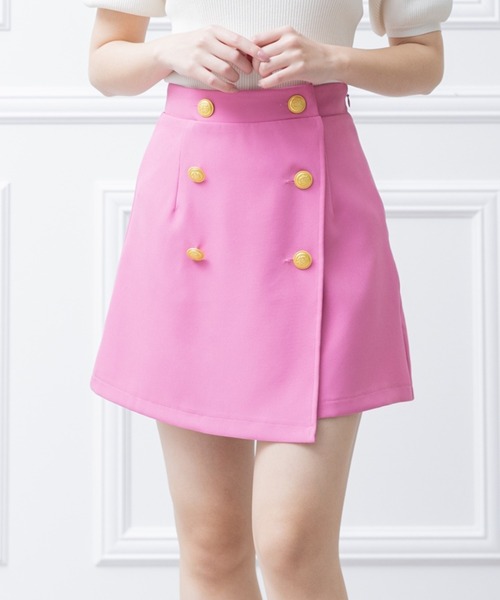 clear（クリア）の「インパン付フロントボタンラップミニスカート