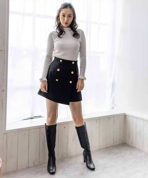 clear（クリア）の「インパン付フロントボタンラップミニスカート（スカート・レディース・ブラック/アイボリー/ピンク・S/M）」の19枚目の写真