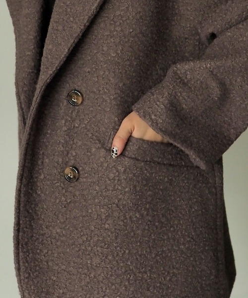 Riberry（リベリー）の「フェイクリングウールショートコート（チェスターコート・レディース・ブラック/ベージュ/モカ・MEDIUM）」の17枚目の写真