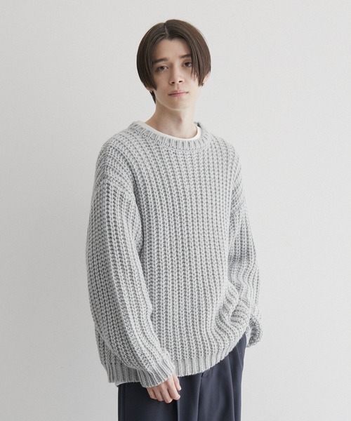 JUNRED（ジュンレッド）の「ローゲージビッグニット（ニット/セーター・メンズ・サックスブルー/オフホワイト/ブラック系その他・S/M/L）」の22枚目の写真