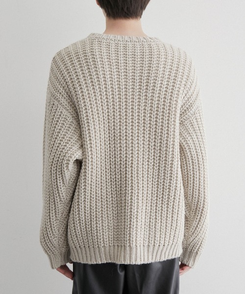 JUNRED（ジュンレッド）の「ローゲージビッグニット（ニット/セーター・メンズ・サックスブルー/オフホワイト/ブラック系その他・S/M/L）」の5枚目の写真