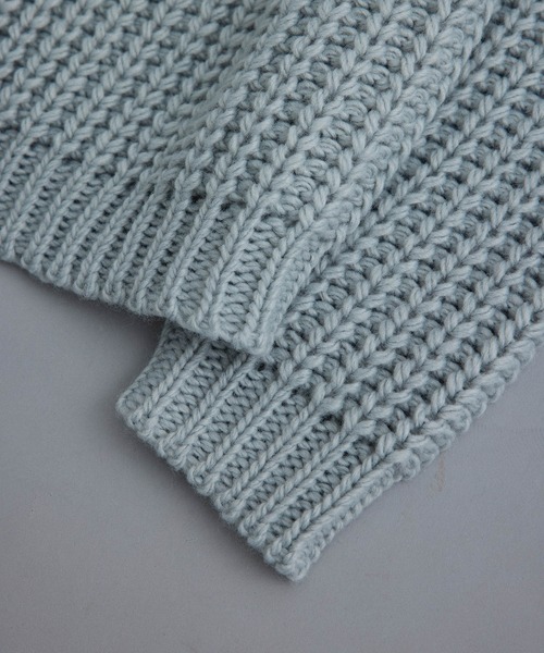 JUNRED（ジュンレッド）の「ローゲージビッグニット（ニット/セーター・メンズ・サックスブルー/オフホワイト/ブラック系その他・S/M/L）」の10枚目の写真