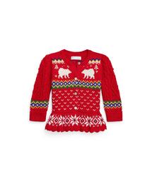 POLO RALPH LAUREN CHILDRENSWEAR（ポロ ラルフ ローレン チルドレンズウェア）の「フェア アイル コットンブレンド ペプラム カーディガン（カーディガン/ボレロ・キッズ）」