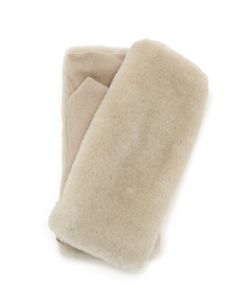 ROPE' PICNIC（ロペピクニック）の「ミンク調フェイクファーフィンガーレスグローブ（手袋・レディース・キナリ/ブラウン・FREE）」の3枚目の写真