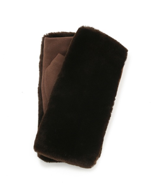 ROPE' PICNIC（ロペピクニック）の「ミンク調フェイクファーフィンガーレスグローブ（手袋・レディース・キナリ/ブラウン・FREE）」の5枚目の写真