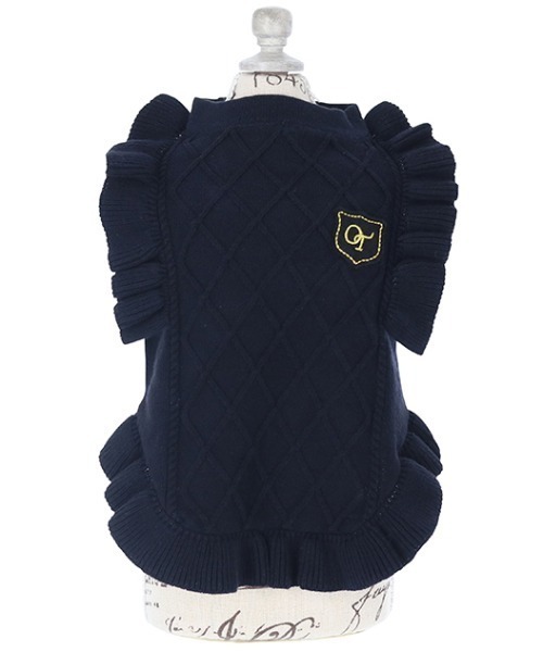 One Octave(ワンオクターヴ)の「One Octave/フリルニットベスト(ペットウェア・レディース・レッド/ネイビー・2XS/XS/S/M/L/2L/2M)」の9枚目の写真