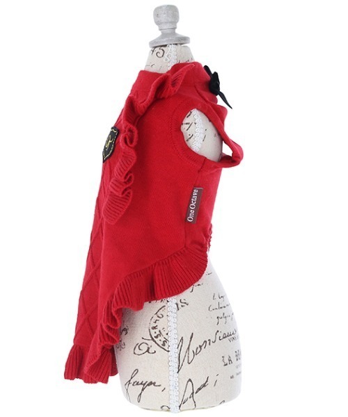 One Octave(ワンオクターヴ)の「One Octave/フリルニットベスト(ペットウェア・レディース・レッド/ネイビー・2XS/XS/S/M/L/2L/2M)」の8枚目の写真