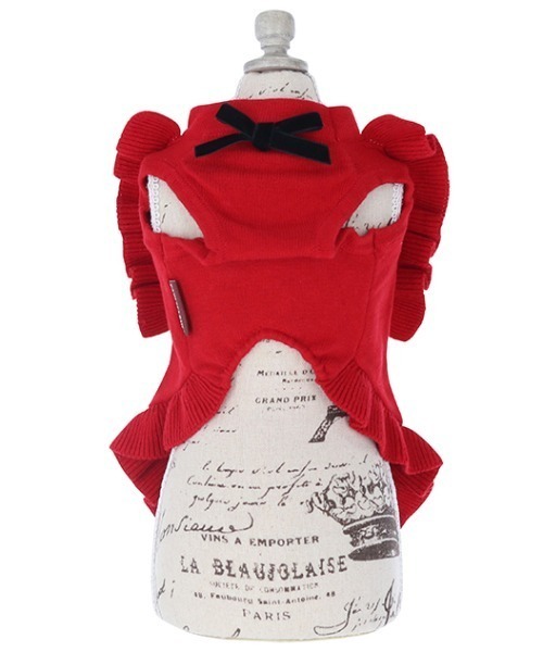 One Octave(ワンオクターヴ)の「One Octave/フリルニットベスト(ペットウェア・レディース・レッド/ネイビー・2XS/XS/S/M/L/2L/2M)」の7枚目の写真