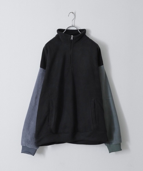 ZIP FIVE(ジップファイブ)の「【ZIP FIVE】【ZIP OUTDOOR】ビッグシルエット フリースハーフジッププルオーバートレーナー(スウェット・レディース・グリーン/ブルー/ダークグリーン/アイボリー/マルチ/ホワイト系/ブラック・MEDIUM/LARGE/X-LARGE)」の7枚目の写真