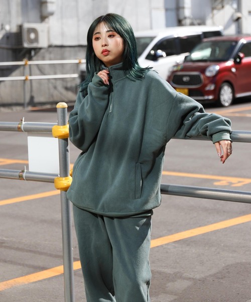 ZIP FIVE(ジップファイブ)の「【ZIP FIVE】【ZIP OUTDOOR】ビッグシルエット フリースハーフジッププルオーバートレーナー(スウェット・レディース・グリーン/ブルー/ダークグリーン/アイボリー/マルチ/ホワイト系/ブラック・MEDIUM/LARGE/X-LARGE)」の21枚目の写真