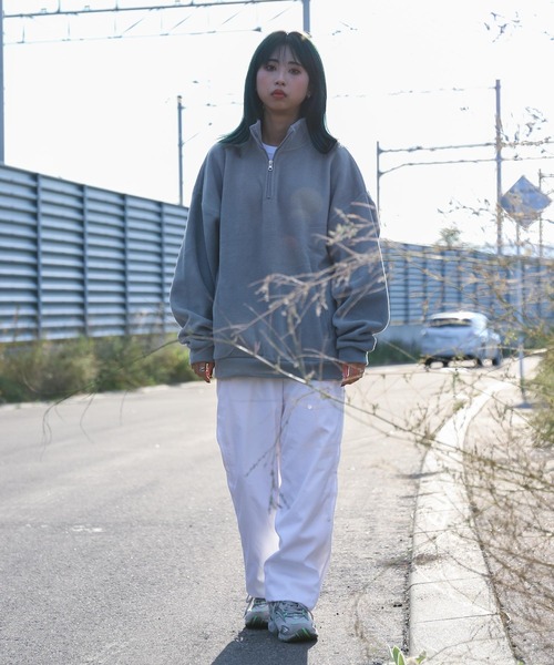 ZIP FIVE(ジップファイブ)の「【ZIP FIVE】【ZIP OUTDOOR】ビッグシルエット フリースハーフジッププルオーバートレーナー(スウェット・レディース・グリーン/ブルー/ダークグリーン/アイボリー/マルチ/ホワイト系/ブラック・MEDIUM/LARGE/X-LARGE)」の17枚目の写真