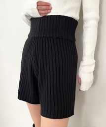 ワイドリブニット ショートパンツ