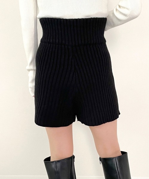 リブニットショートパンツ セール】ワイドリブニットショートパンツ（その他パンツ
