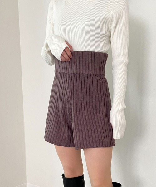 attiree（アティレー）の「ワイドリブニット　ショートパンツ（その他パンツ・レディース・モカ/アイボリー/ブラック・SMALL/MEDIUM/LARGE）」の16枚目の写真