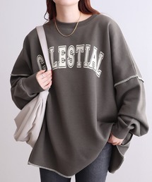 reca | ビッグシルエット裏起毛ロゴプリントスウェット(スウェット)