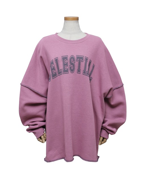 reca（レカ）の「ビッグシルエット裏起毛ロゴプリントスウェット（スウェット・レディース・チャコールグレー/ベージュ/パープル/オートミール・FREE）」の20枚目の写真