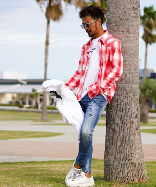 オンブレチェックロングシャツ（シャツ/ブラウス）｜adamsJUGGLER（アダムスジャグラー）