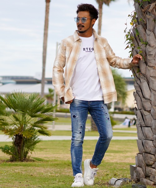 オンブレチェックロングシャツ（シャツ/ブラウス）｜adamsJUGGLER（アダムスジャグラー）