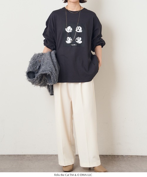 Omekashi(オメカシ)の「【Omekashi×ユニバーサル】FELIX ロングTシャツ(Tシャツ/カットソー・レディース・ブラック・FREE)」の6枚目の写真