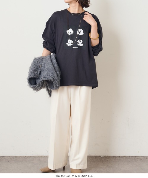 Omekashi(オメカシ)の「【Omekashi×ユニバーサル】FELIX ロングTシャツ(Tシャツ/カットソー・レディース・ブラック・FREE)」の5枚目の写真