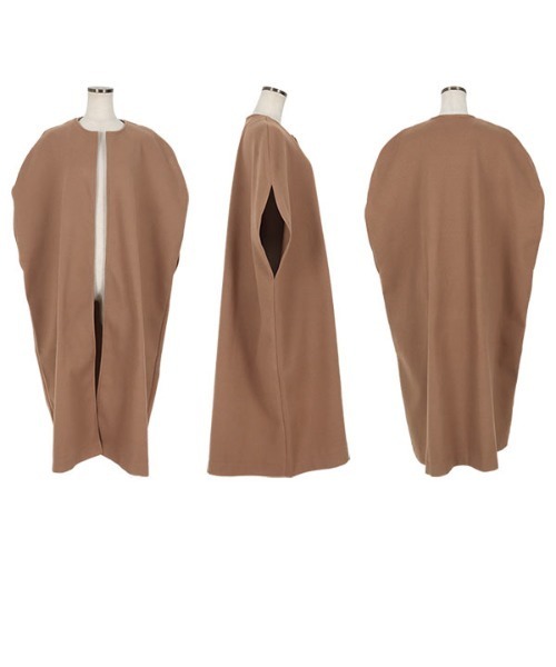 KOBE LETTUCE（コウベレタス）の「ロングケープコート[K1193]（その他アウター・レディース・ブラウン/ブラック/ライトベージュ/グレー・FREE）」の8枚目の写真