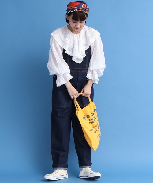 Dot＆Stripes CHILD WOMAN（ドットアンドストライプス　チャイルドウーマン）の「80ボイルレースピンタックラッフルケープ衿ブラウス（シャツ/ブラウス・レディース・ホワイト/ブラック・FREE）」の16枚目の写真