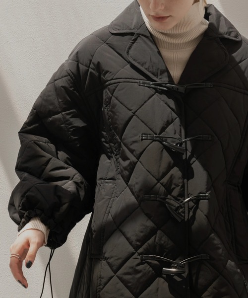 ウィルフリー 2WAY キルティング ダウンジャケット ブラック WILLFULLY（ウィルフリー）の「quilting toggle 2pattern midi A/coat
