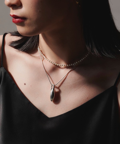 loni（ロニ）の「【金属アレルギー対応】Seed necklace （モチーフネックレス）/ニッケルフリーメッキ（ネックレス・レディース・シルバー/ゴールド・FREE）」の6枚目の写真