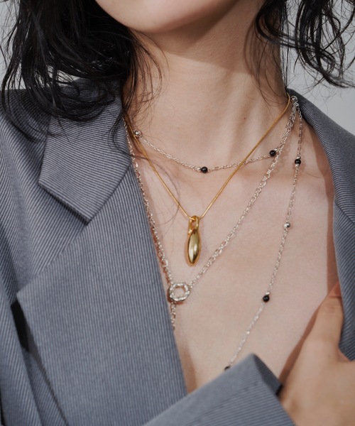 loni（ロニ）の「【金属アレルギー対応】Seed necklace （モチーフネックレス）/ニッケルフリーメッキ（ネックレス・レディース・シルバー/ゴールド・FREE）」の10枚目の写真