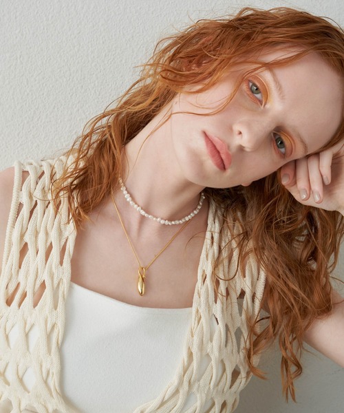 loni（ロニ）の「【金属アレルギー対応】Seed necklace （モチーフネックレス）/ニッケルフリーメッキ（ネックレス・レディース・シルバー/ゴールド・FREE）」の17枚目の写真