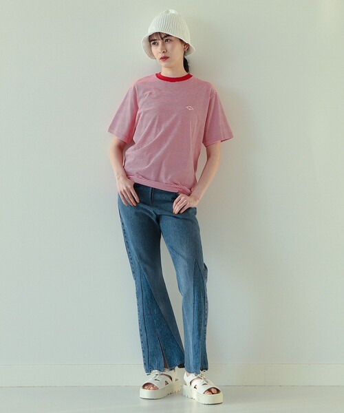 Ray BEAMS(レイビームス)の「DANTON / ボーダー ショートスリーブ Tシャツ(Tシャツ/カットソー・レディース・グレー×ホワイト/ネイビー系/レッド系その他・S)」の9枚目の写真